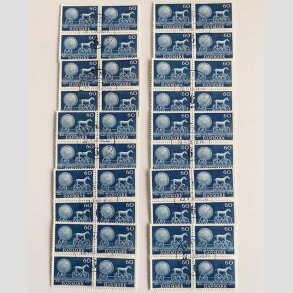 FRIMRKER DANMARK | 1957 - AFA 371 ENGROS - 10 x 4-blokke - Center Stemplet