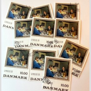 FRIMRKER DANMARK | 1996 - AFA 1131 - P.S Kryer - 10 stk. x 10,00 Kr. - Pnt hjrnestemplet 