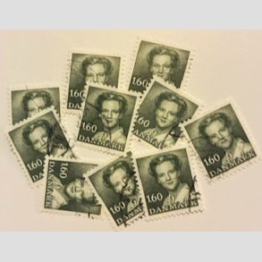FRIMRKER DANMARK | 1982 - AFA 756 - Margrethe II - 10 x 1,60 Kr. grn - Pnt Stemplet