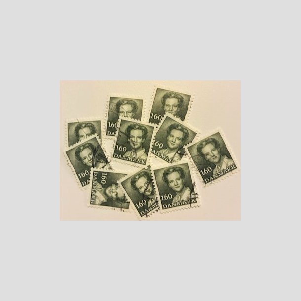 FRIMRKER DANMARK | 1982 - AFA 756 - Margrethe II - 10 x 1,60 Kr. grn - Pnt Stemplet