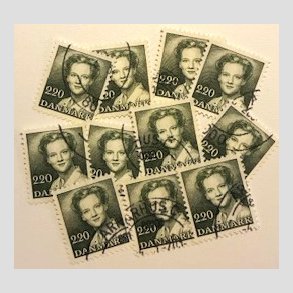 FRIMRKER DANMARK | 1983 - AFA 773 - Dronning Margrethe - 10 x 2,20 Kr. grn - Pnt stemplet