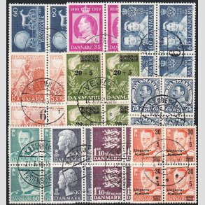 FRIMRKER DANMARK | Pne 4-blokke - 10 stk. forskellige Centerstemplet