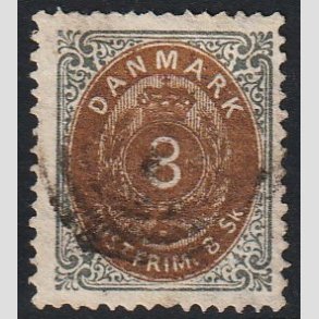 FRIMRKER DANMARK | 1871-74 - AFA 19 - 8 Skilling gr/brun - Stemplet