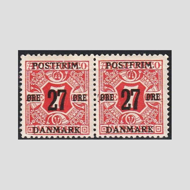 FRIMRKER DANMARK | 1918 - AFA 87 - 27 re/7 re rd provisorium i par - Postfrisk