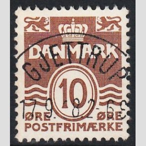 FRIM�RKER DANMARK | 1937-38 - AFA 235 - B�lgelinie 10 �re brun - Lux Stemplet Gjettrup