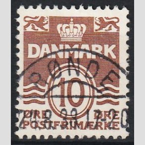 FRIM�RKER DANMARK | 1937-38 - AFA 235 - B�lgelinie 10 �re brun - Lux Stemplet R�nde