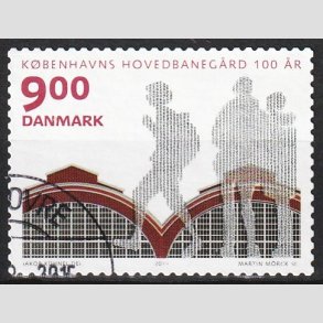 FRIM�RKER DANMARK | 2011 - AFA 1677A - KBH Hovedbaneg�rd 100 �r - 9,00 Kr. - Flot hj�rnestemplet