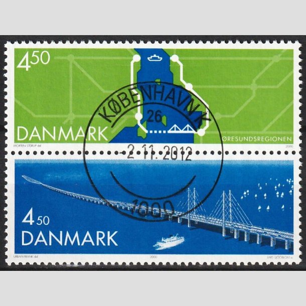 FRIMRKER DANMARK | 2000 - AFA 1255-54 - resundsforbindelsen - i lodret par - Pragt Stemplet