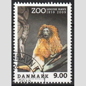 FRIM�RKER DANMARK | 2009 - AFA 1581 - Zoologisk Have - 9,00 Kr. flerfarvet - Flot hj�rnestemplet