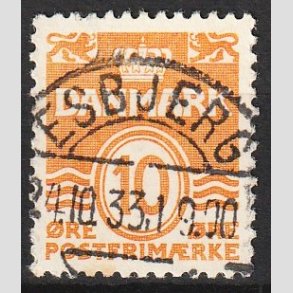 FRIM�RKER DANMARK | 1933 - AFA 202 - B�lgelinie 10 �re orange type IA - Lux Stemplet 