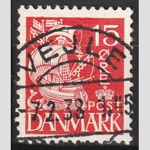 FRIM�RKER DANMARK | 1937-40 - AFA 203a - Karavel 15 �re r�d Type II - Lux Stemplet Vejle