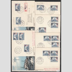 FRIMRKER GRNLAND | 1958 - AFA 40 - Tbberkulosefond - Lot med 6 stk. uofficiel FDC - Stemplet