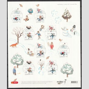 FRIM�RKER DANMARK | 2009 - AFA 1595E-98E - Leg i sneen - Temaark. - Flot Lux Stemplet Aabenraa