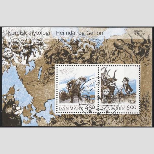 FRIM�RKER DANMARK | 2004 - AFA 1386 - Nordisk Mytologi 1. - Kr. 10,50 Miniark - Lux Stemplet 