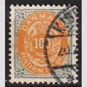 FRIM�RKER DANMARK | 1902 - AFA 31C - 100 �re gr�/gul - Stemplet