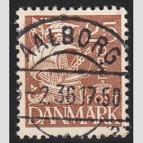 FRIM�RKER DANMARK | 1934 - AFA 214 - Karavel 25 �re brun Type I - Lux Stemplet