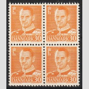 FRIM�RKER DANMARK | 1948-50 - AFA 309 - Fr. IX 30 �re orange (Type III) i 4-blok - Postfrisk