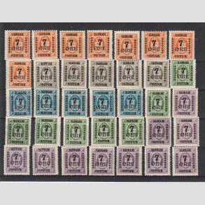 FRIM�RKER DANMARK | Bogtryk |  Lot diverse 7 �res provisorier - Ubrugt/Postfrisk