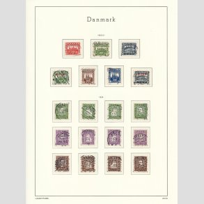 FRIM�RKER DANMARK | 1920-24 - AFA 112 mv. - Genforening + Postjubil�um p� side fra samling - Stemplet