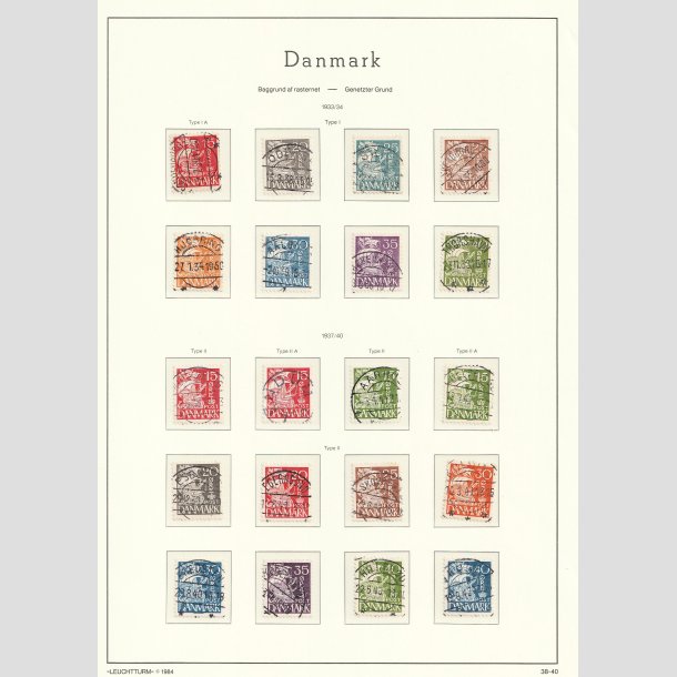 FRIM�RKER DANMARK | 1933 - AFA 203 mv. - Karavel serien p� p�n side fra samling - Stemplet