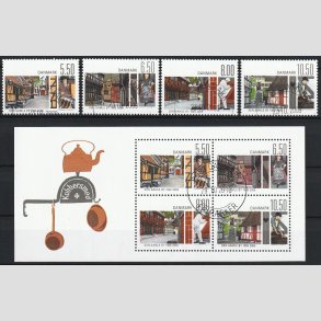FRIM�RKER DANMARK | 2009 - AFA 1563-67 - Den gamle by - S�t + Miniark - Pragt Stemplet