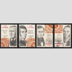 FRIM�RKER DANMARK | 2001 - AFA 1276-79 - Frim�rket 150 �r - 4,00 - i s�t - Pragt Stemplet