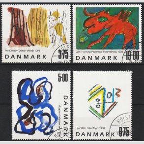 FRIM�RKER DANMARK | 1998 - AFA 1187-90 - Frim�rkekunst 1. - 3,75-19,00 kr. i s�t flerfarvet - Pragt Stemplet
