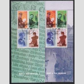 FRIM�RKER DANMARK | 1999 - AFA 1180A,1180B - Post & Tele Museet - 2 stk. Miniark flerfarvet - Pragt Stemplet