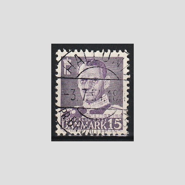 FRIM�RKER DANMARK | 1950 - AFA 319a - Fr. IX 15 �re lysviolet - Lux Stemplet Hallund
