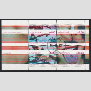 FRIM�RKER DANMARK | 2001 - AFA 1291 - Ungdomskultur - 25,75 Kr. miniark - Pragt Stemplet 