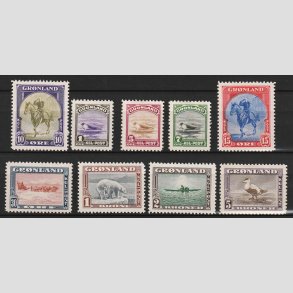 FRIM�RKER GR�NLAND | 1945 - AFA 08-16 - AMERIKANER UDGAVEN - Komplet s�t - Ubrugt