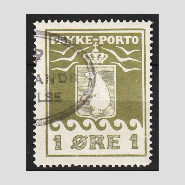 FRIM�RKER GR�NLAND | 1915 - AFA 4 - PAKKEPORTO - 1 �RE OLIVENGR�N - STEMPLET