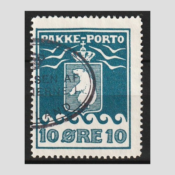 FRIM�RKER GR�NLAND | 1915 - AFA 7 - PAKKEPORTO - 10 �RE BL� - STEMPLET