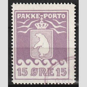 FRIM�RKER GR�NLAND | 1915 - AFA 8 - PAKKE-PORTO - 15 �re violet - Stemplet