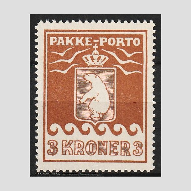 FRIM�RKER GR�NLAND | 1930 - AFA 12 - PAKKE-PORTO - 3 kr. brun - Postfrisk