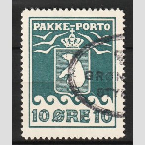 FRIM�RKER GR�NLAND | 1937 - AFA 15 - PAKKE-PORTO - 10 �re gr�nbl� - Stemplet