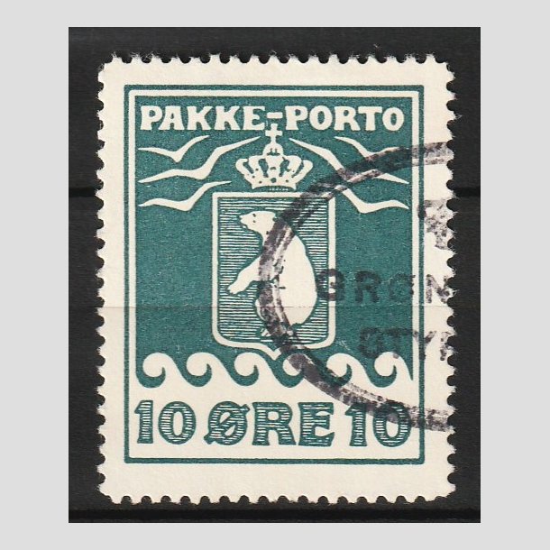 FRIM�RKER GR�NLAND | 1937 - AFA 15 - PAKKE-PORTO - 10 �re gr�nbl� - Stemplet