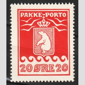 FRIM�RKER GR�NLAND | 1915 - AFA 9 - PAKKE-PORTO - 20 �re r�d - Ubrugt