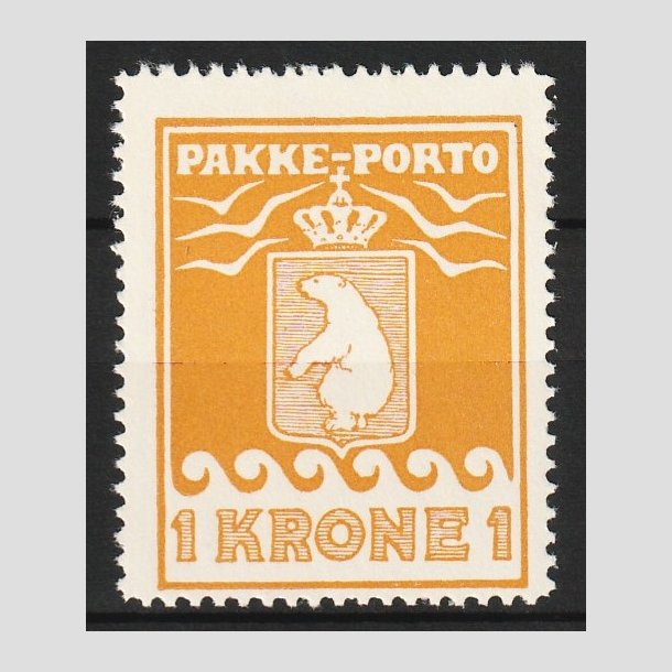 FRIM�RKER GR�NLAND | 1930 - AFA 11 - PAKKE-PORTO - 1 kr. gul - Postfrisk