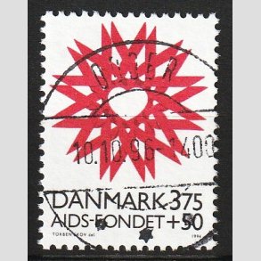 FRIM�RKER DANMARK | 1996 - AFA 1130 - AIDS-Fondet - 3,75 Kr. + 50 �re r�d/sort - Lux Stemplet Odder