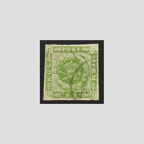 FRIM�RKER DANMARK | 1854-57 - AFA 5 - 8 Skilling gr�n - Stemplet
