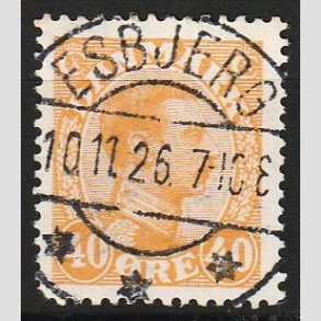 FRIM�RKER DANMARK | 1925-26 - AFA 150 - Chr. X 40 �re orange - Lux Stemplet Esbjerg