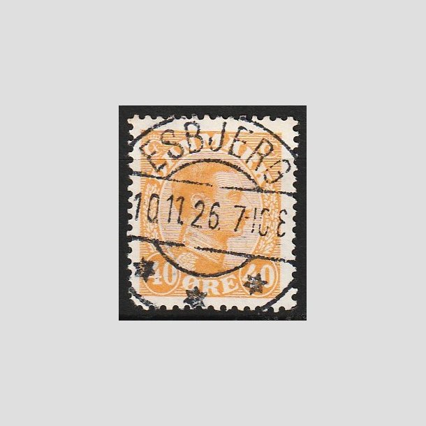 FRIM�RKER DANMARK | 1925-26 - AFA 150 - Chr. X 40 �re orange - Lux Stemplet Esbjerg