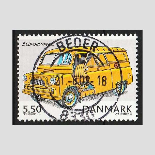 FRIM�RKER DANMARK | 2002 - AFA 1322 - Postk�ret�jer - 5,50 Kr. flerfarvet - Lux Stemplet Beder