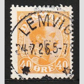 FRIM�RKER DANMARK | 1925-26 - AFA 150 - Chr. X 40 �re orange - Lux Stemplet Lemvig