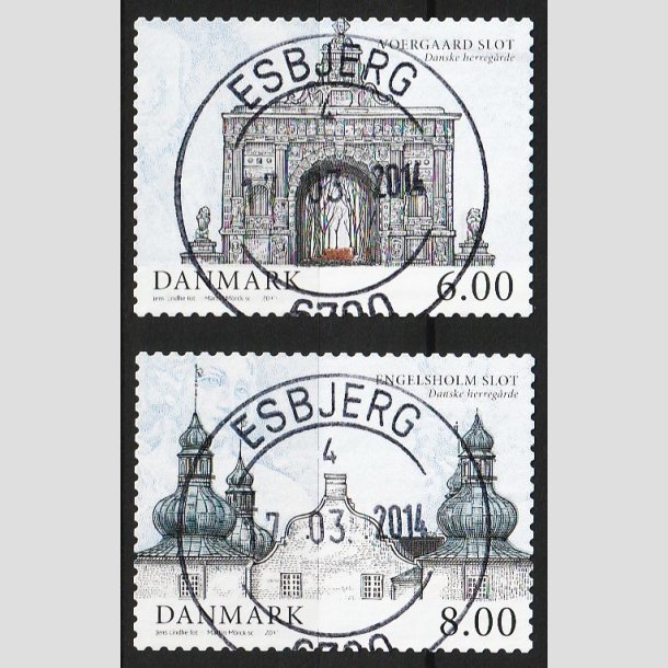 FRIM�RKER DANMARK | 2011 - AFA 1654+56 - Danske herreg�rde I - 6,00+8,00 Kr. - Lux Stemplet Esbjerg
