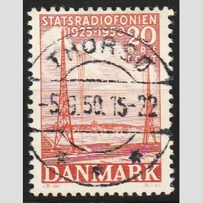 FRIM�RKER DANMARK | 1950 - AFA 317 - Statsradiofonien 25 �r - 20 �re r�d - Pragt Stemplet Thors�