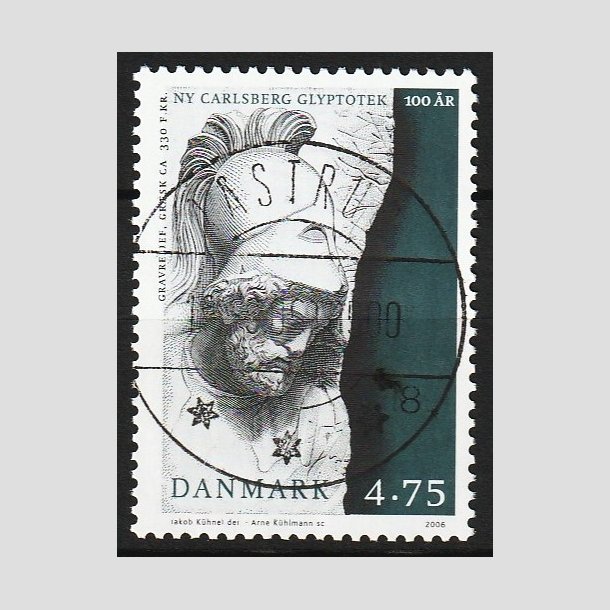 FRIM�RKER DANMARK | 2006 - AFA 1474 - Glypoteket 100 �r. - 4,75 Kr. Gravrelief - Lux Stemplet T�strup