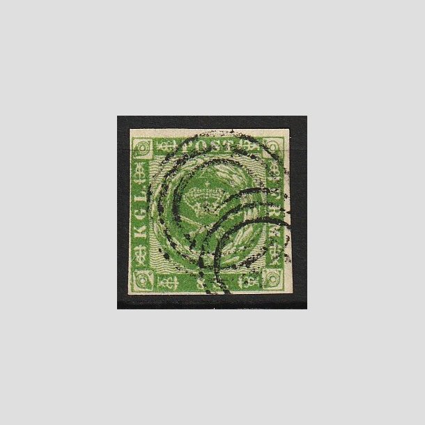 FRIM�RKER DANMARK | 1858-62 - AFA 8 - 8 Skilling gr�n - Stemplet