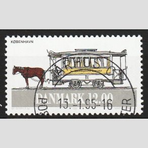 FRIM�RKER DANMARK | 1994 - AFA 1073 - Sporvogne - 12,00 Kr. flerfarvet - Pragt Stemplet